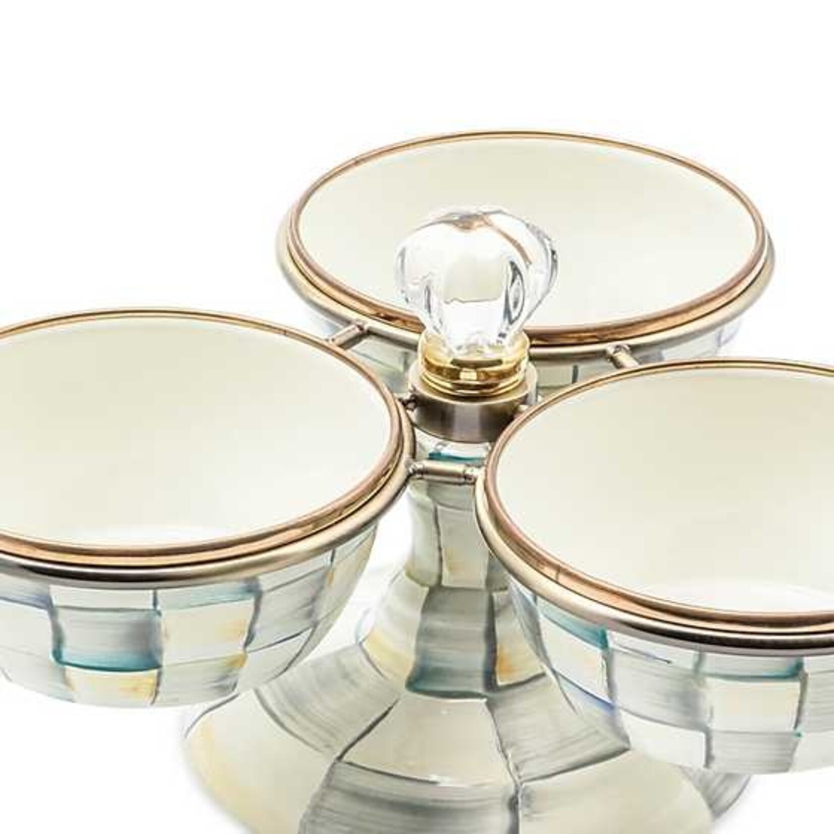 MacKenzie-Childs Sterling Check Enamel Triplicity