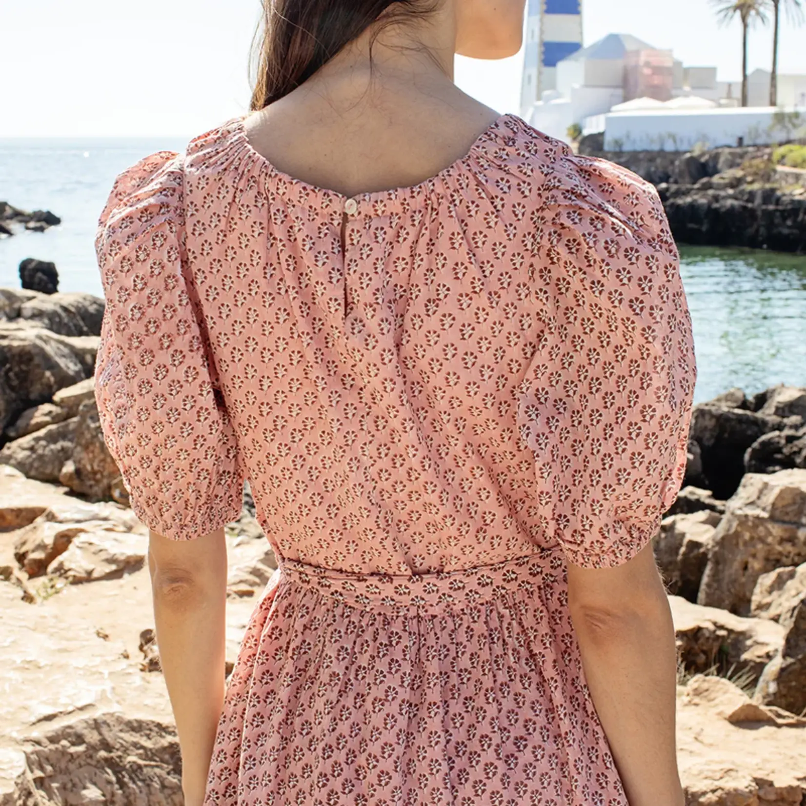 Pink Chicken Womens Emily Dress - Pink Lisbon Ditsy