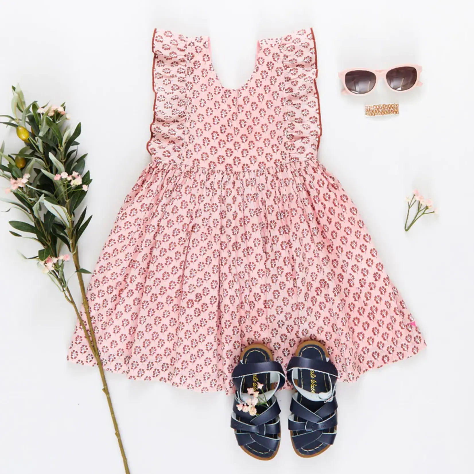 Pink Chicken Girls Marceline Dress - Pink Lisbon Ditsy