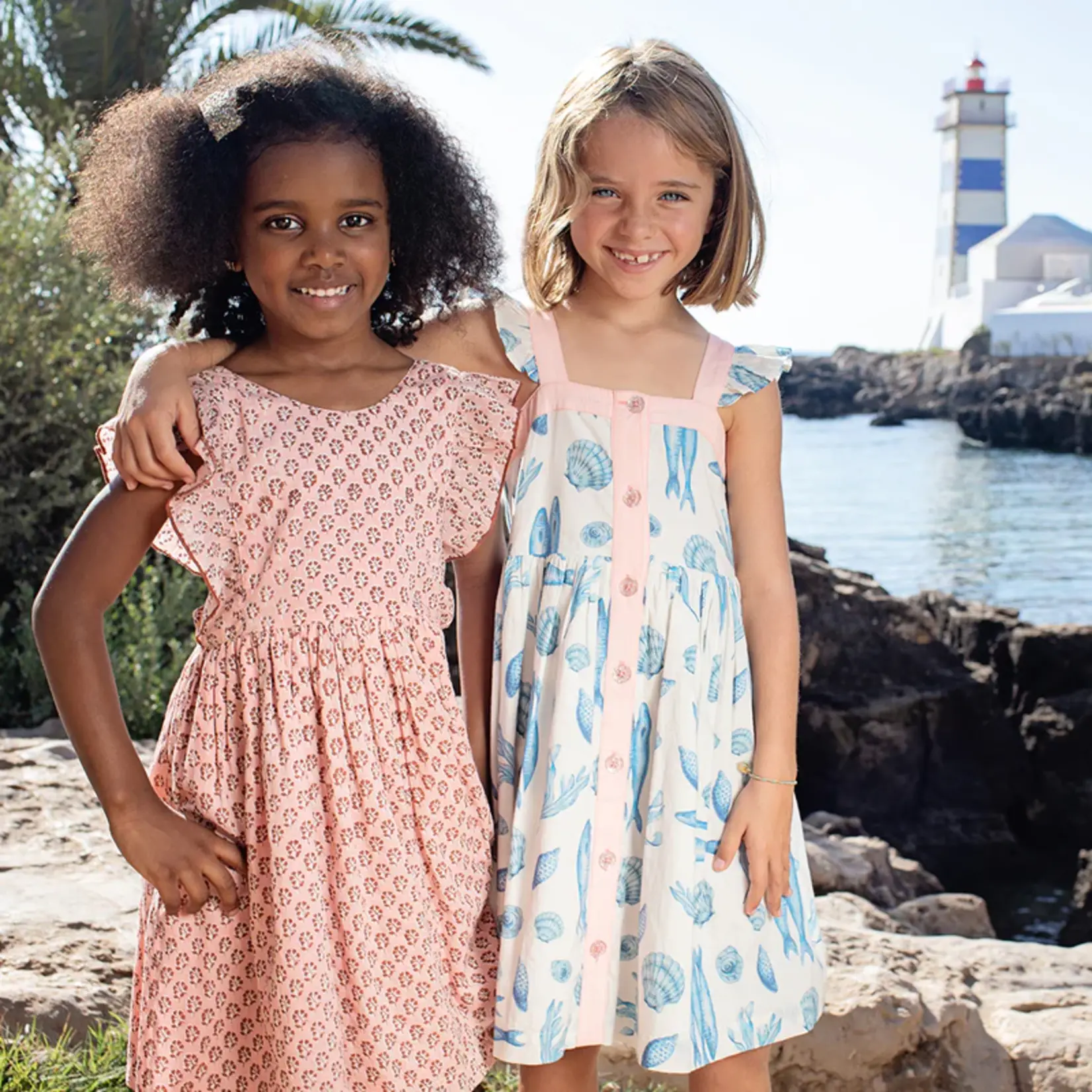 Pink Chicken Girls Marceline Dress - Pink Lisbon Ditsy