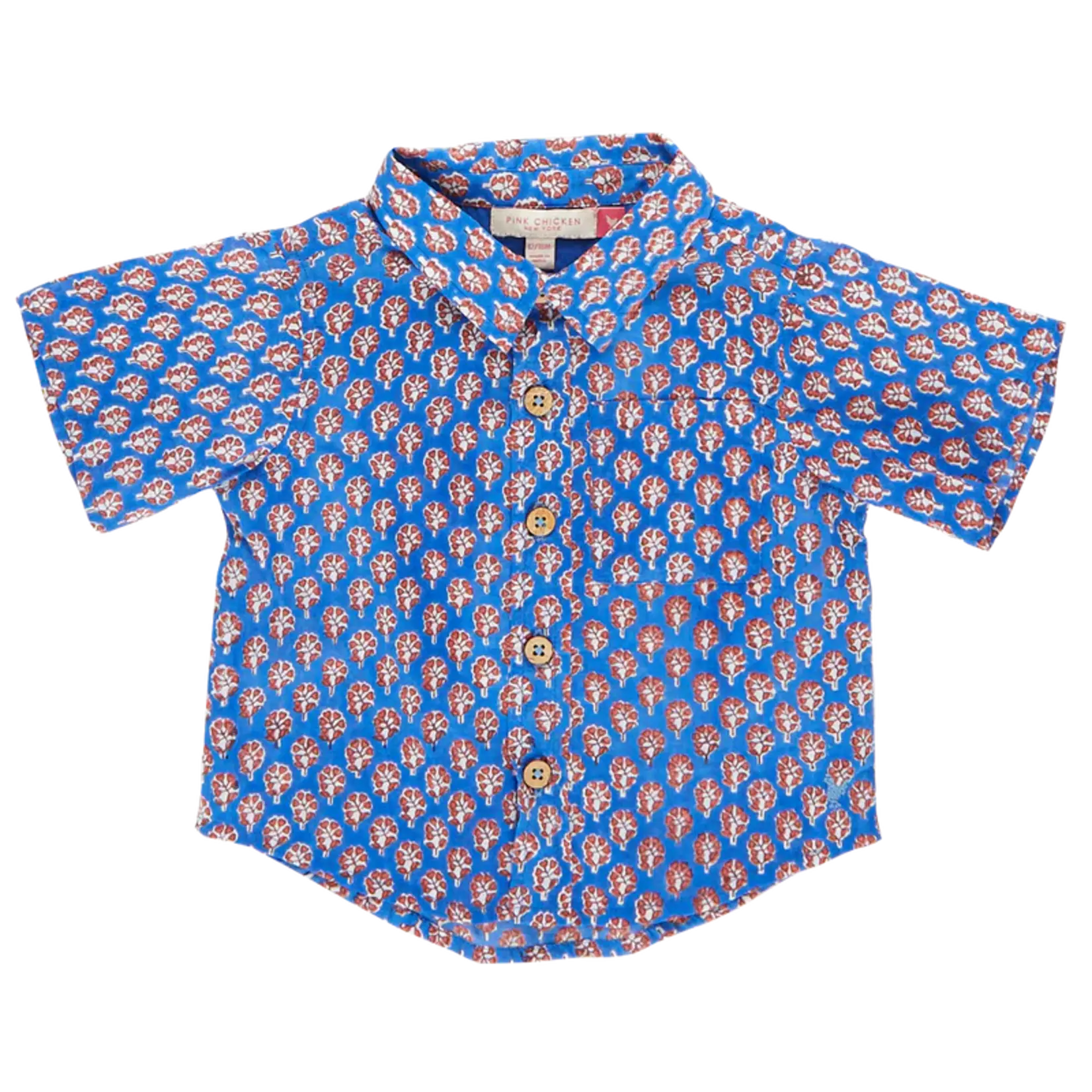 Blue Rooster Baby Boys Jack Shirt - Blue Lisbon Ditsy