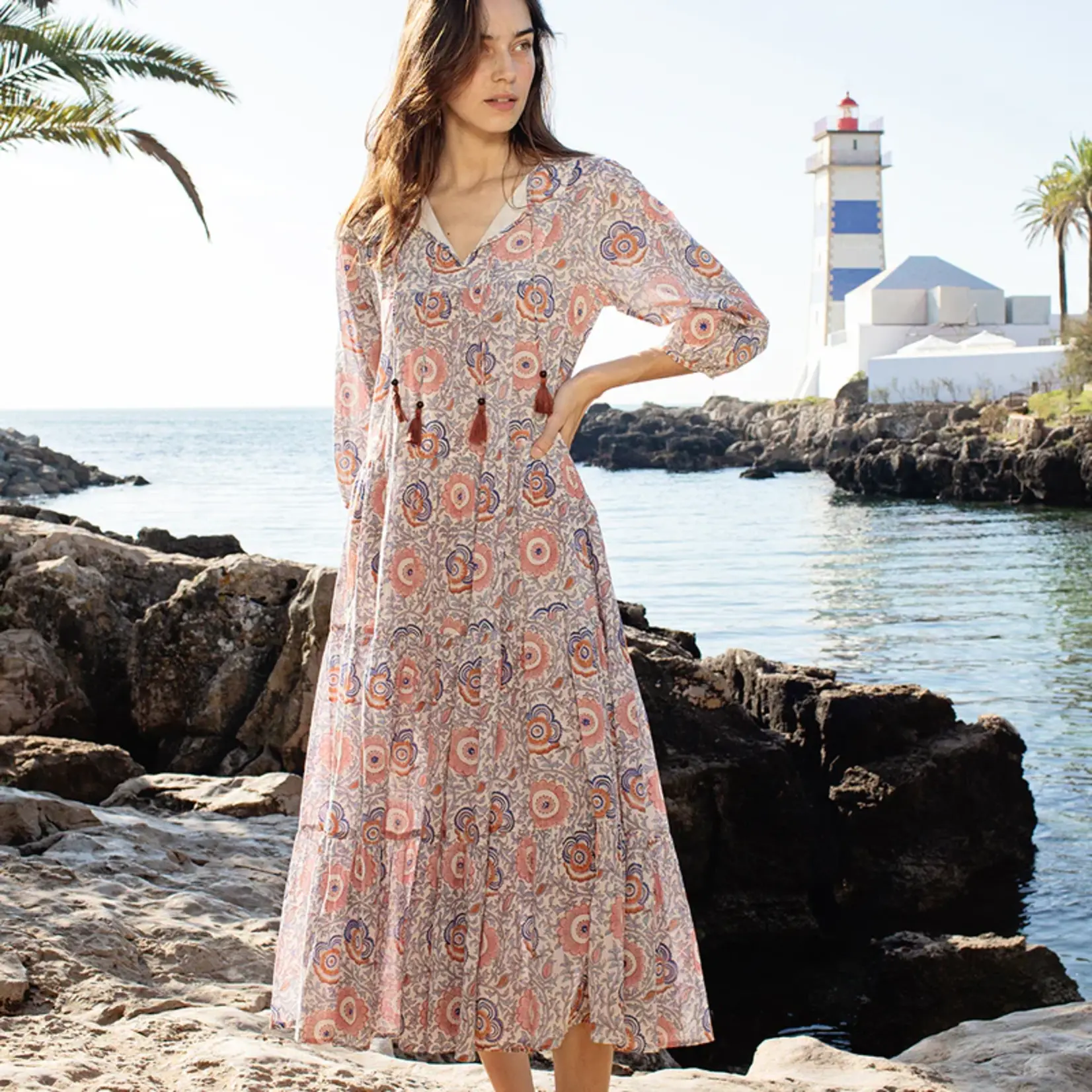 Pink Chicken Womens Indira Dress - Lisbon Floral
