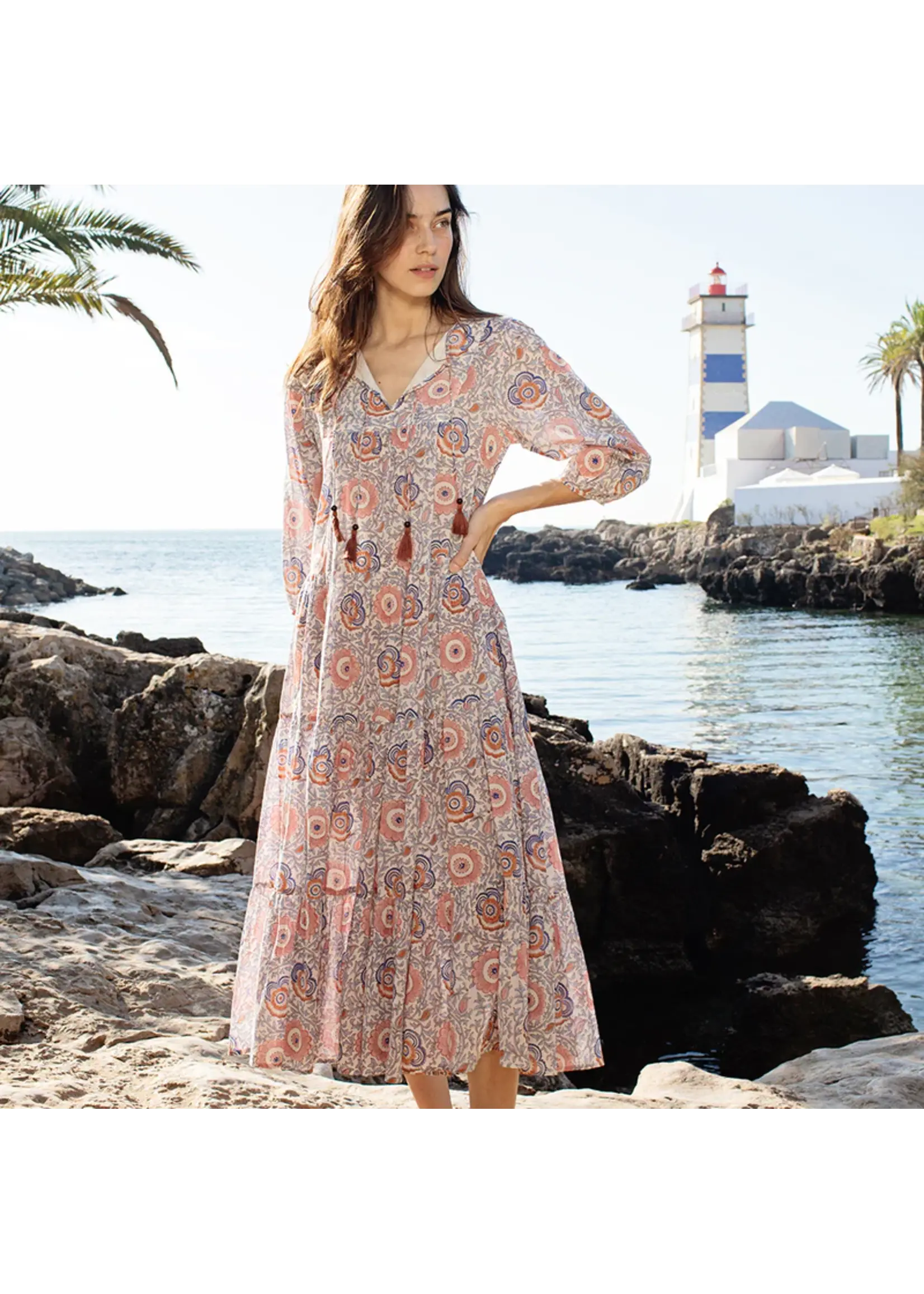 Indira Rib Dress Beige main image 1
