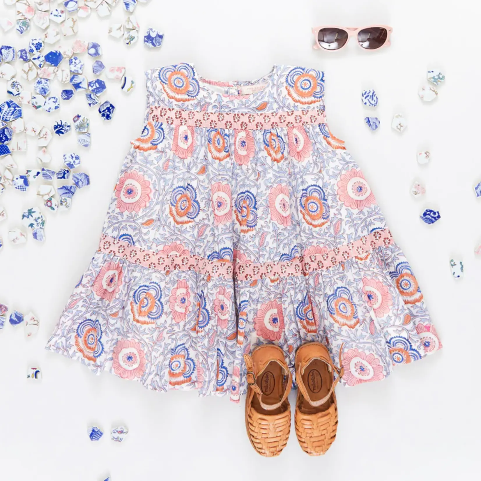 Pink Chicken Girls Krista Dress - Lisbon Floral