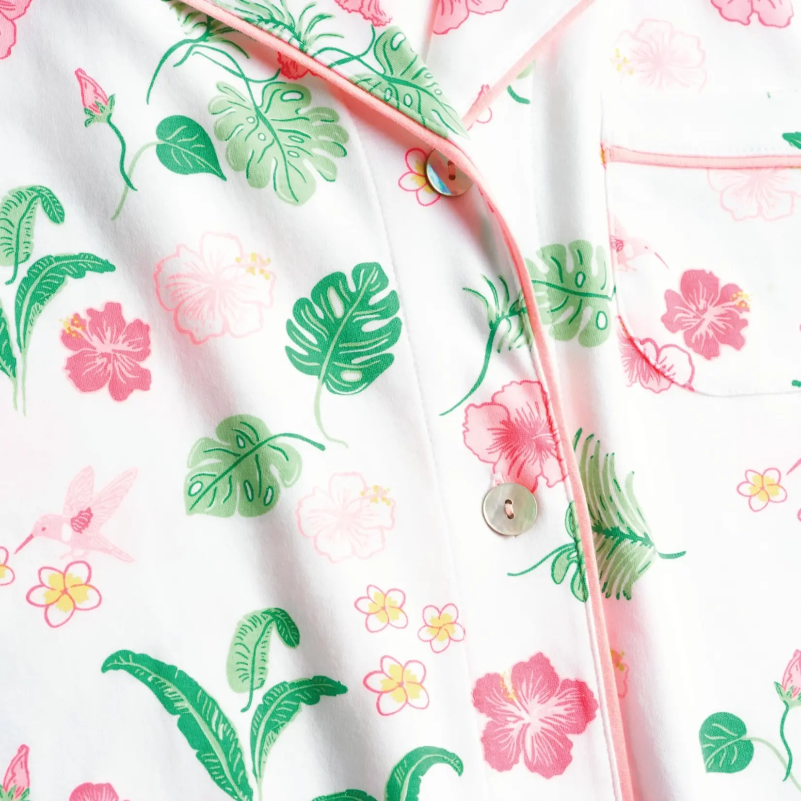 Petidoux Tropical Paradise Women's Pima Summer Pajama Loungewear Large