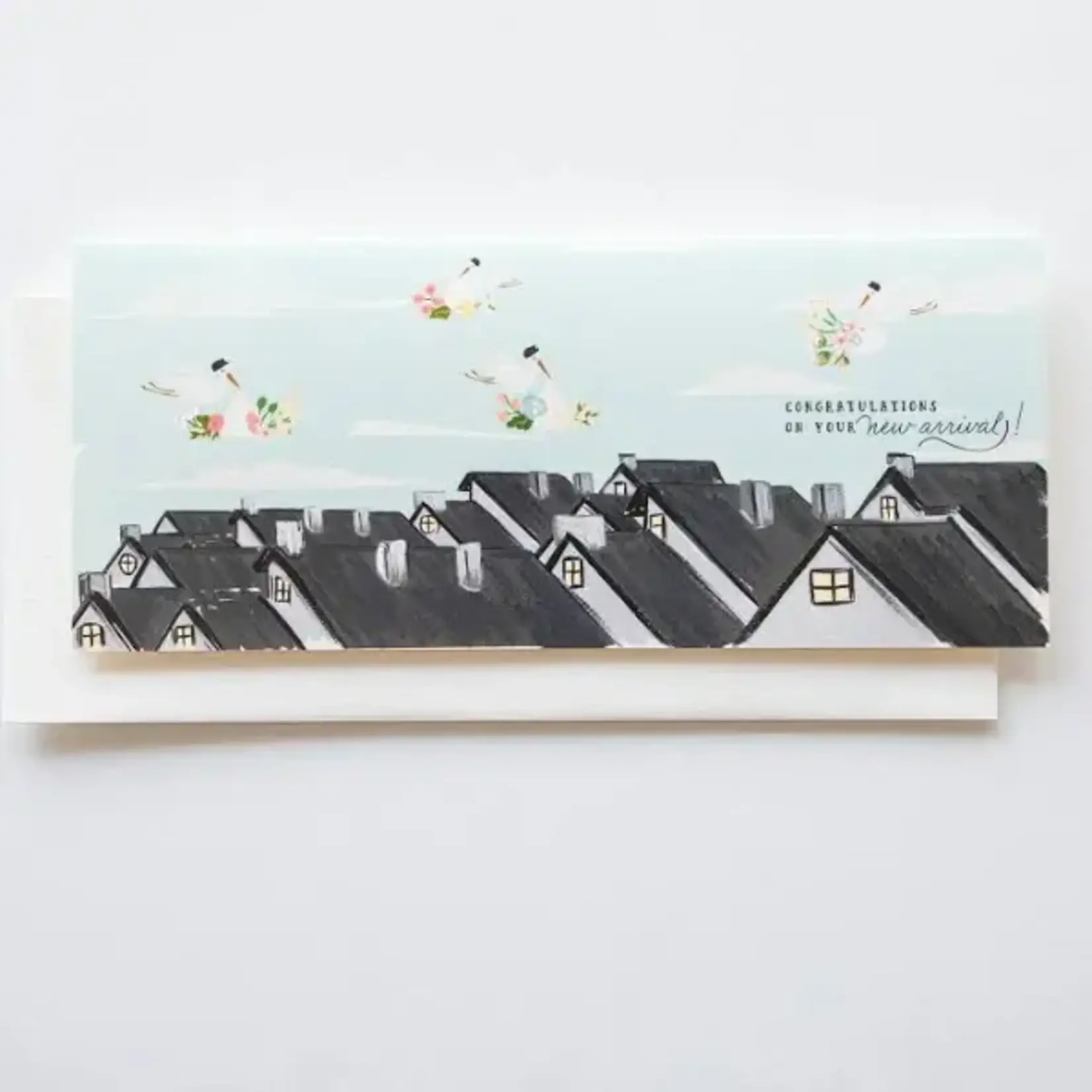 The First Snow Rooftop Special Delivery Baby Card