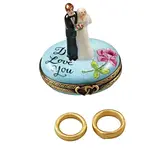 Rochard Limoges Boxes Bride And Groom With 2 Removable Rings