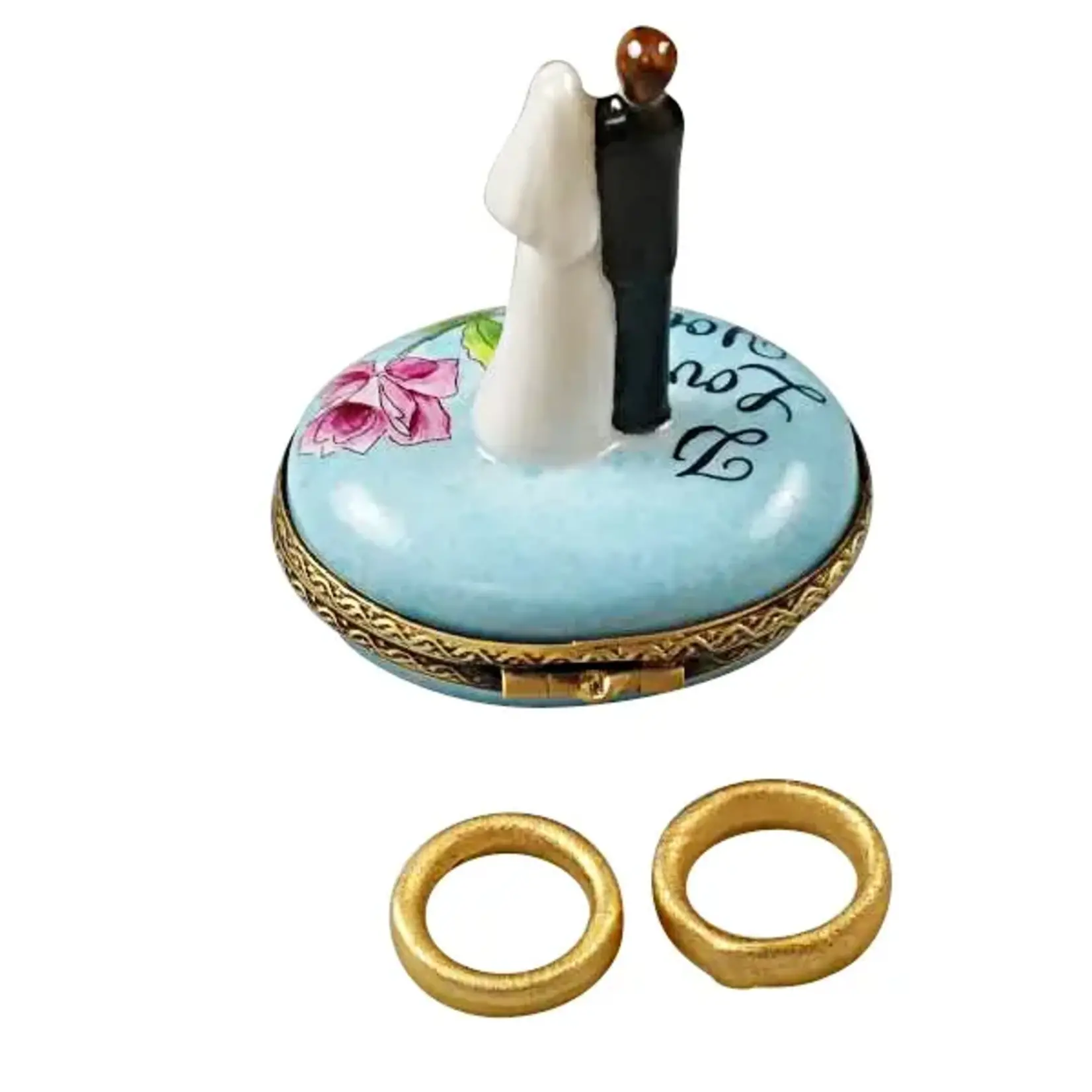Rochard Limoges Bride And Groom With 2 Removable Rings