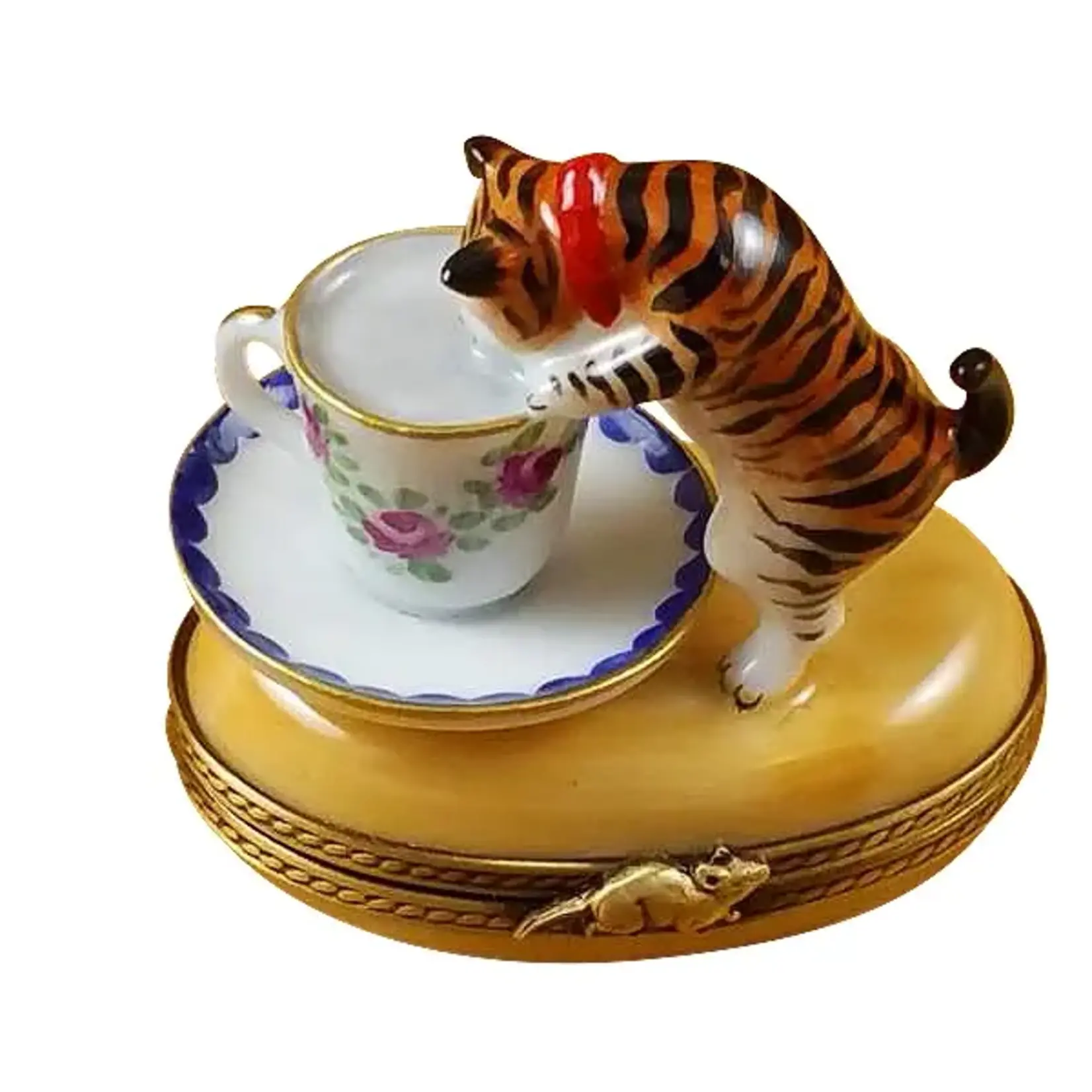 Rochard Limoges Boxes Cat w/Milk