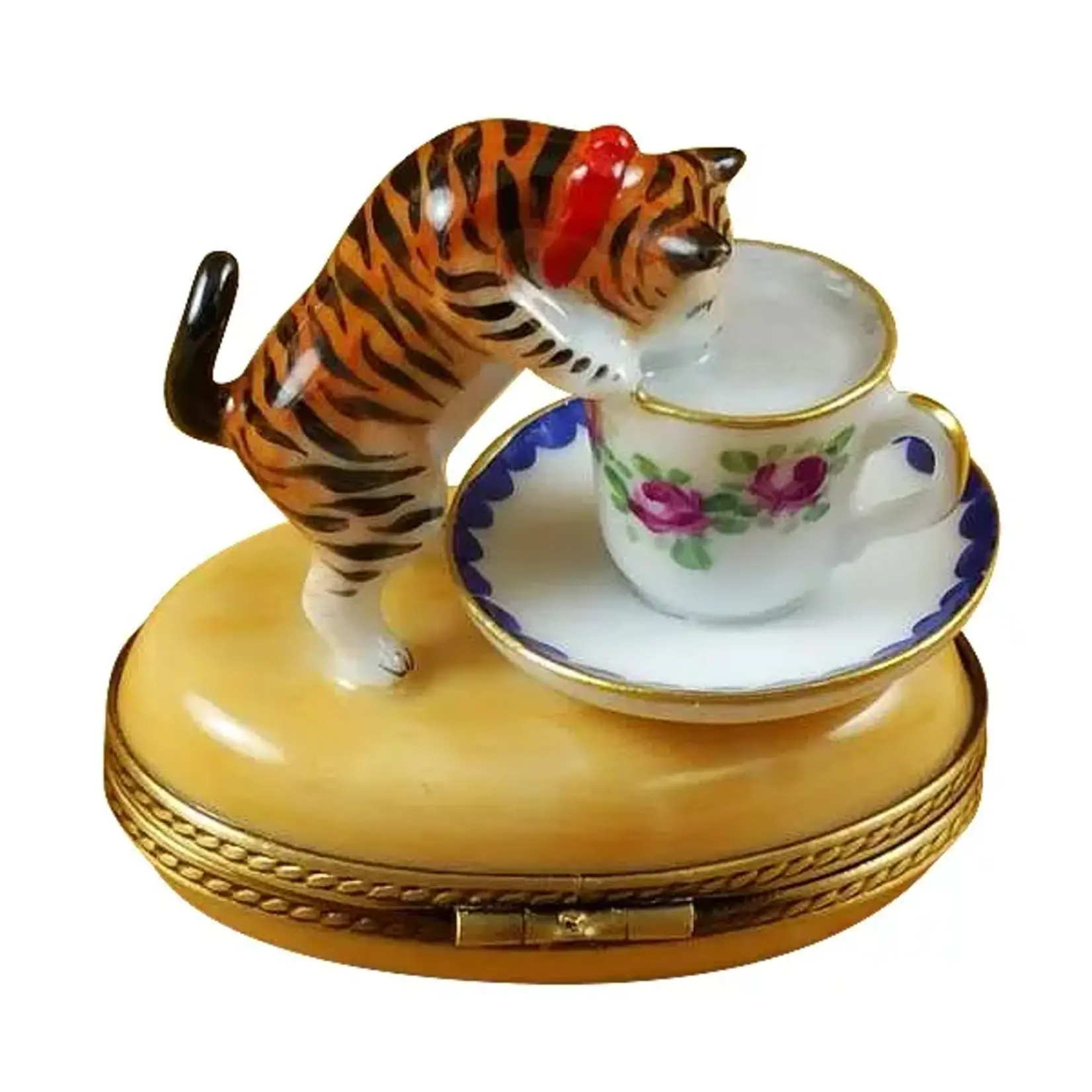 Rochard Limoges Boxes Cat w/Milk