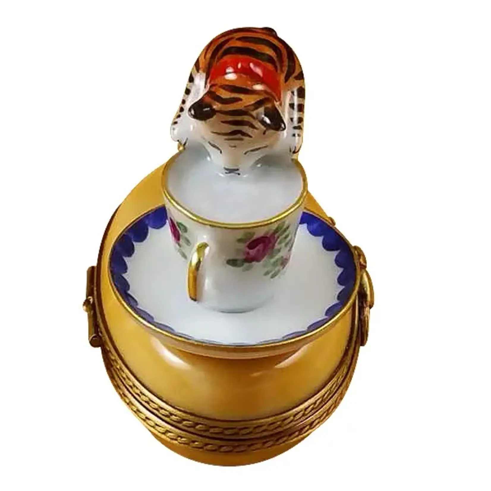 Rochard Limoges Boxes Cat w/Milk