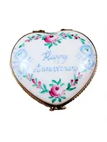 Rochard Limoges Boxes Happy Anniversary Heart - 50th