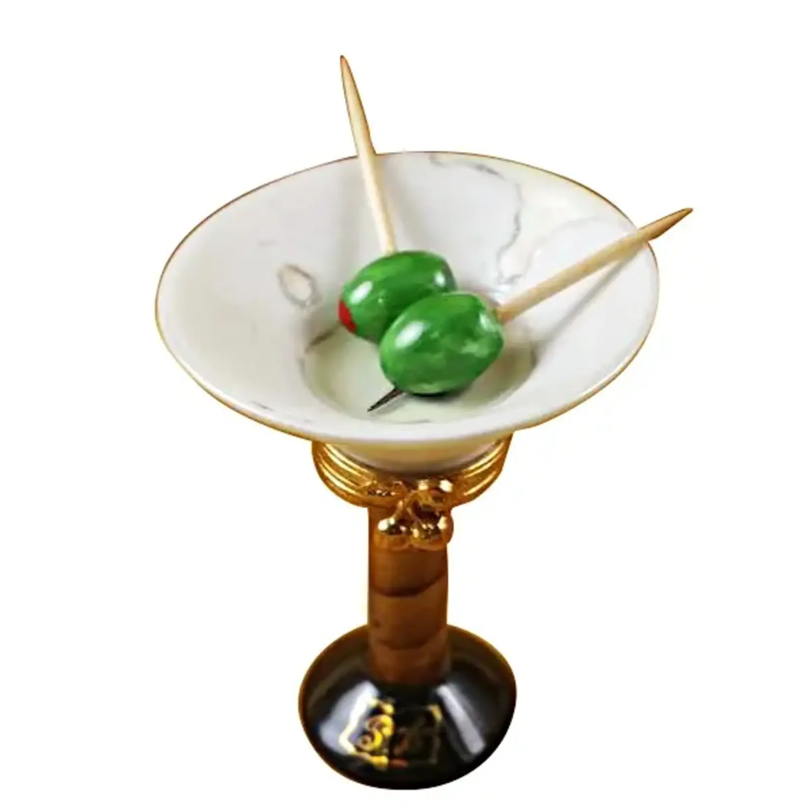 Rochard Limoges Boxes Martini Glass With Olives