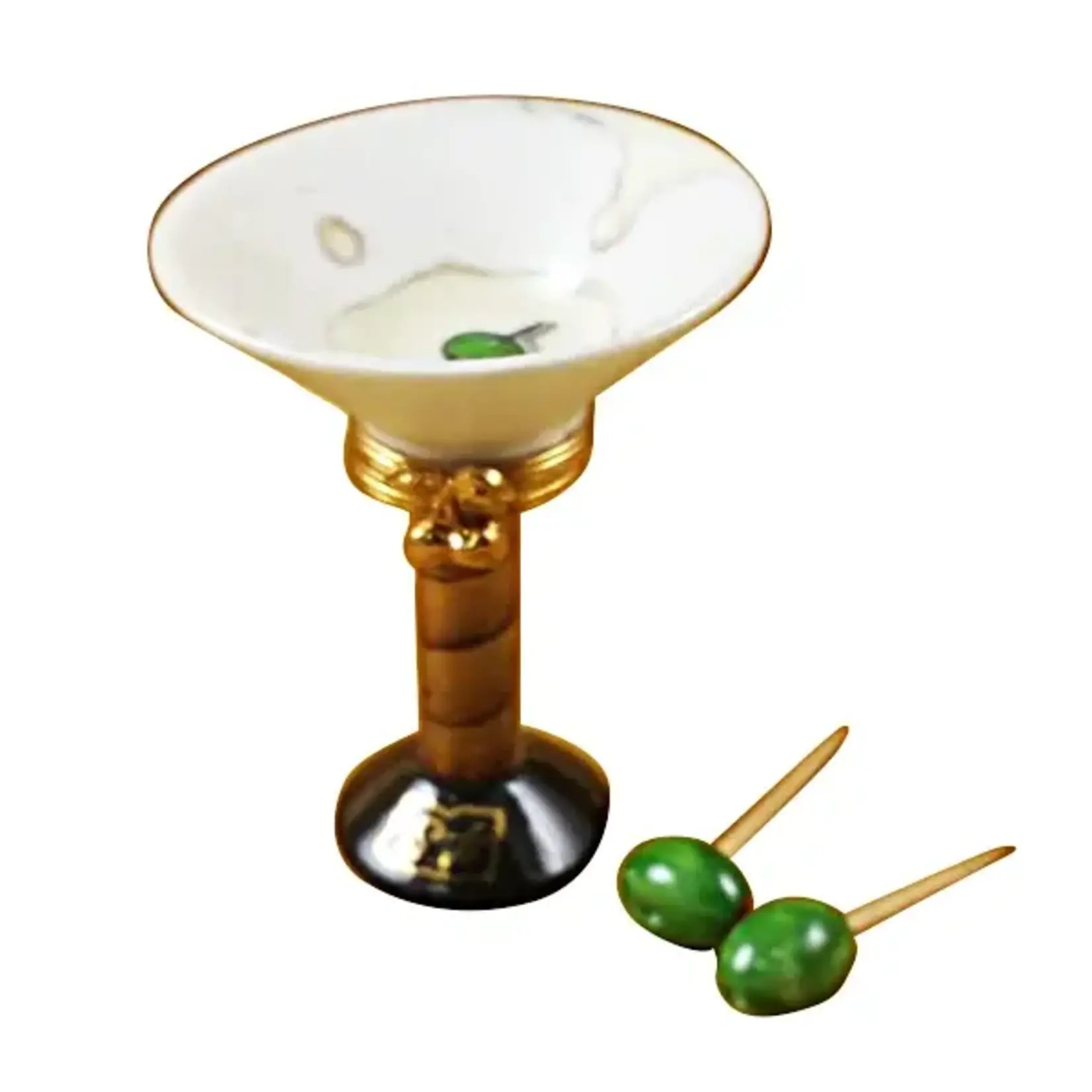 Rochard Limoges Boxes Martini Glass With Olives
