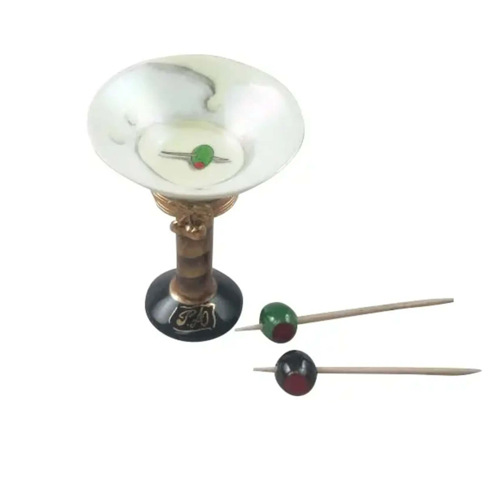 Rochard Limoges Boxes Martini Glass With Olives