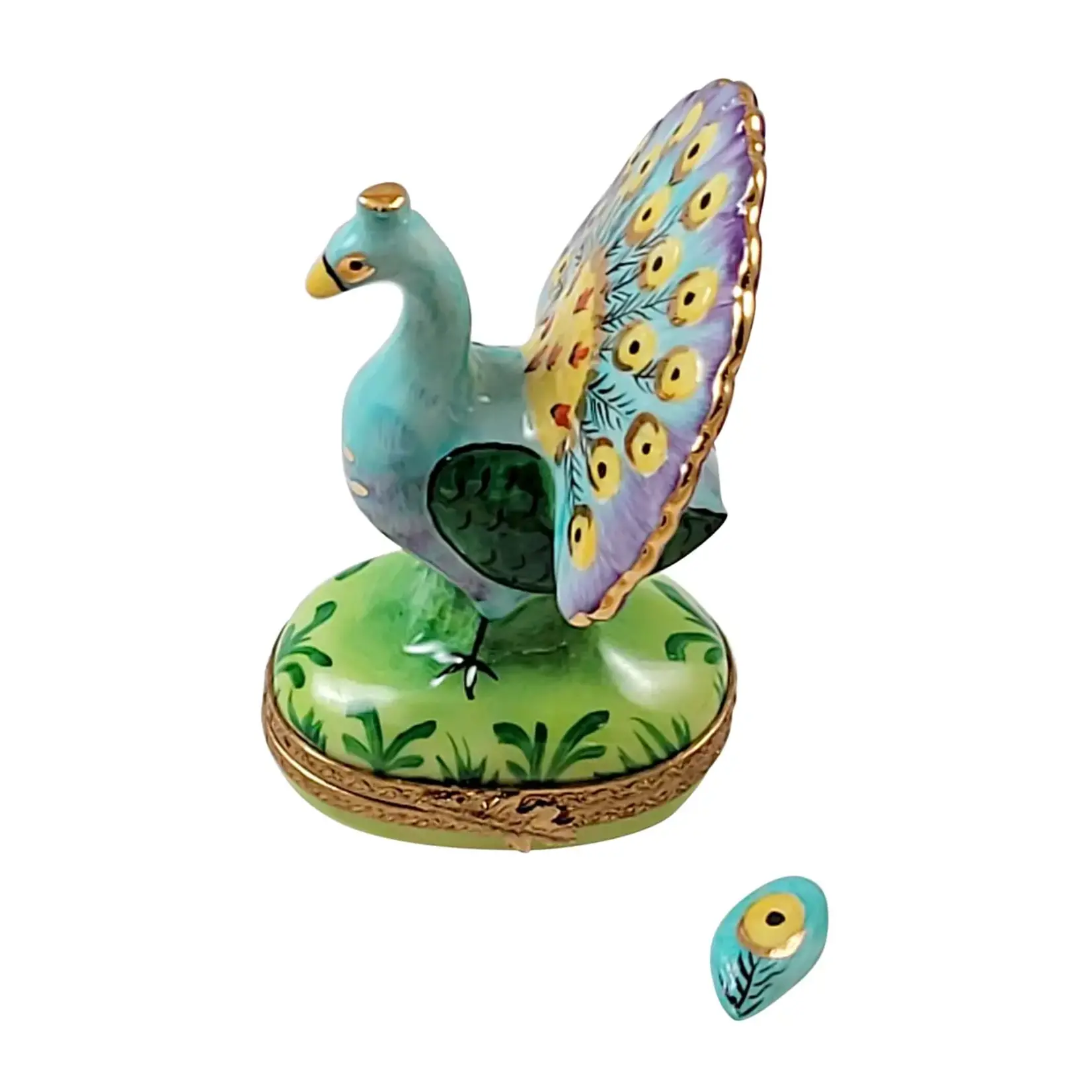 Rochard Limoges Peacock with Removable Feather