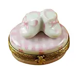 Rochard Limoges Boxes Pink It's A Girl w/Shoes