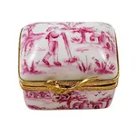 Rochard Limoges Boxes Pink Toile Box