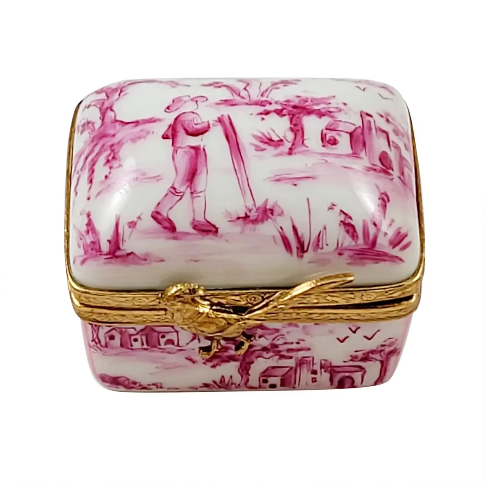 Rochard Limoges Boxes Pink Toile Box