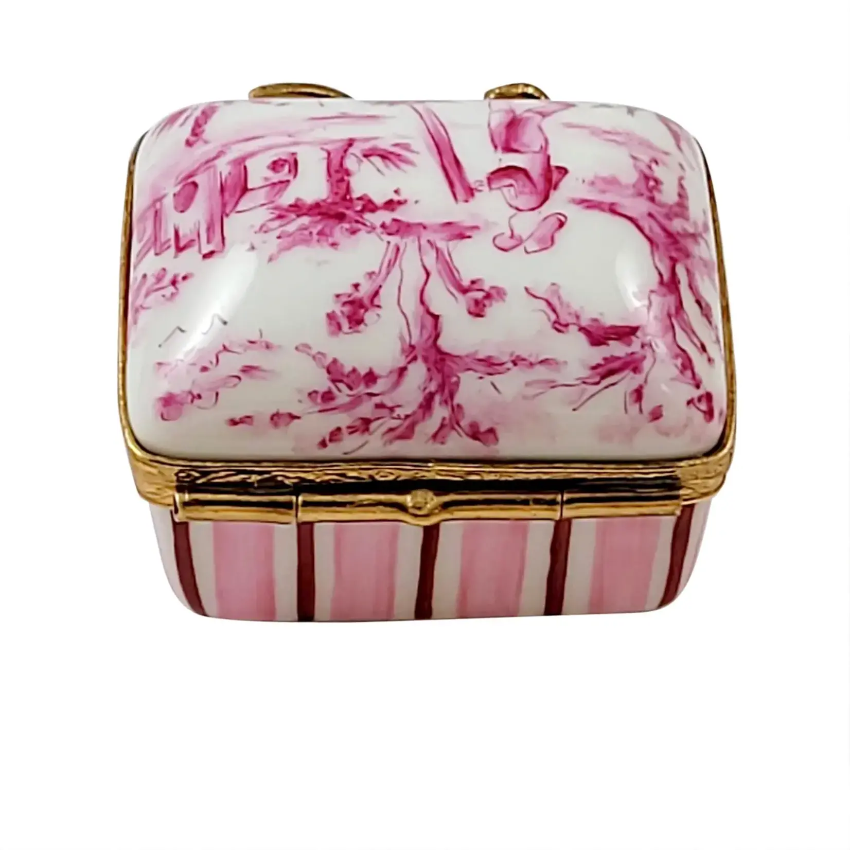 Rochard Limoges Boxes Pink Toile Box