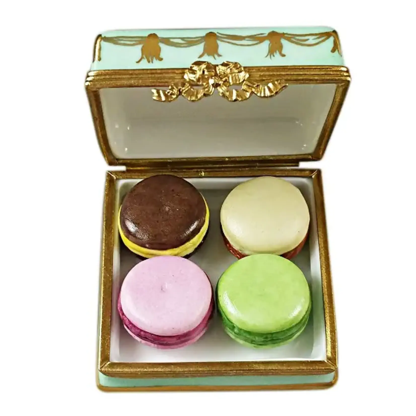 Rochard Limoges Boxes Square Box With Macarons De Paris