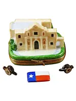 Rochard Limoges Boxes The Alamo w/Cannons And Texas Flag