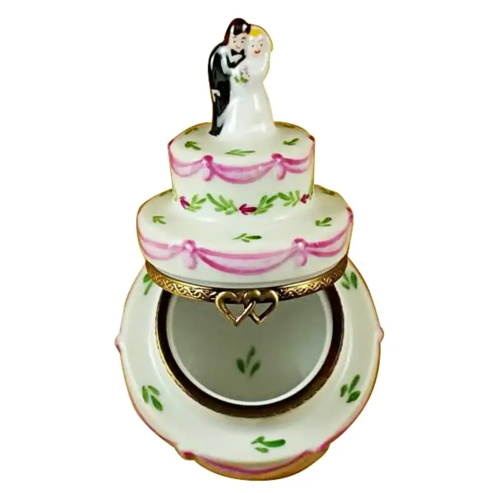 Rochard Limoges Boxes Wedding Cake w/Bride & Groom