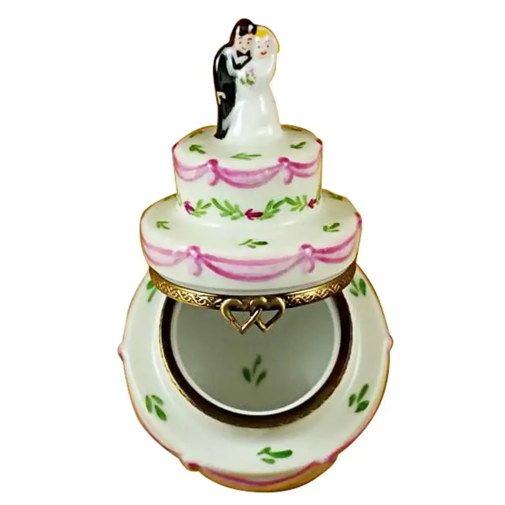Rochard Limoges Wedding Cake w/Bride & Groom