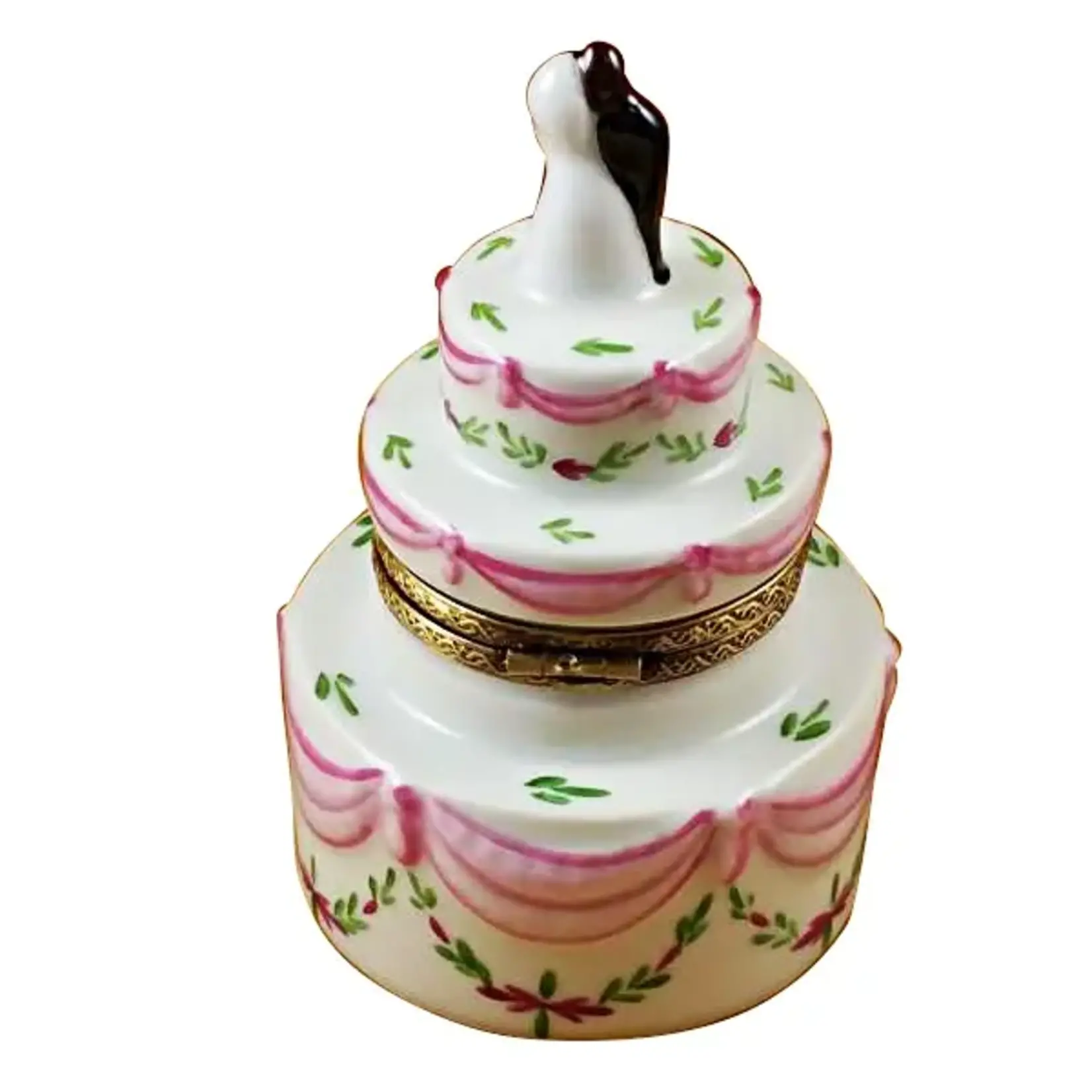 Rochard Limoges Boxes Wedding Cake w/Bride & Groom