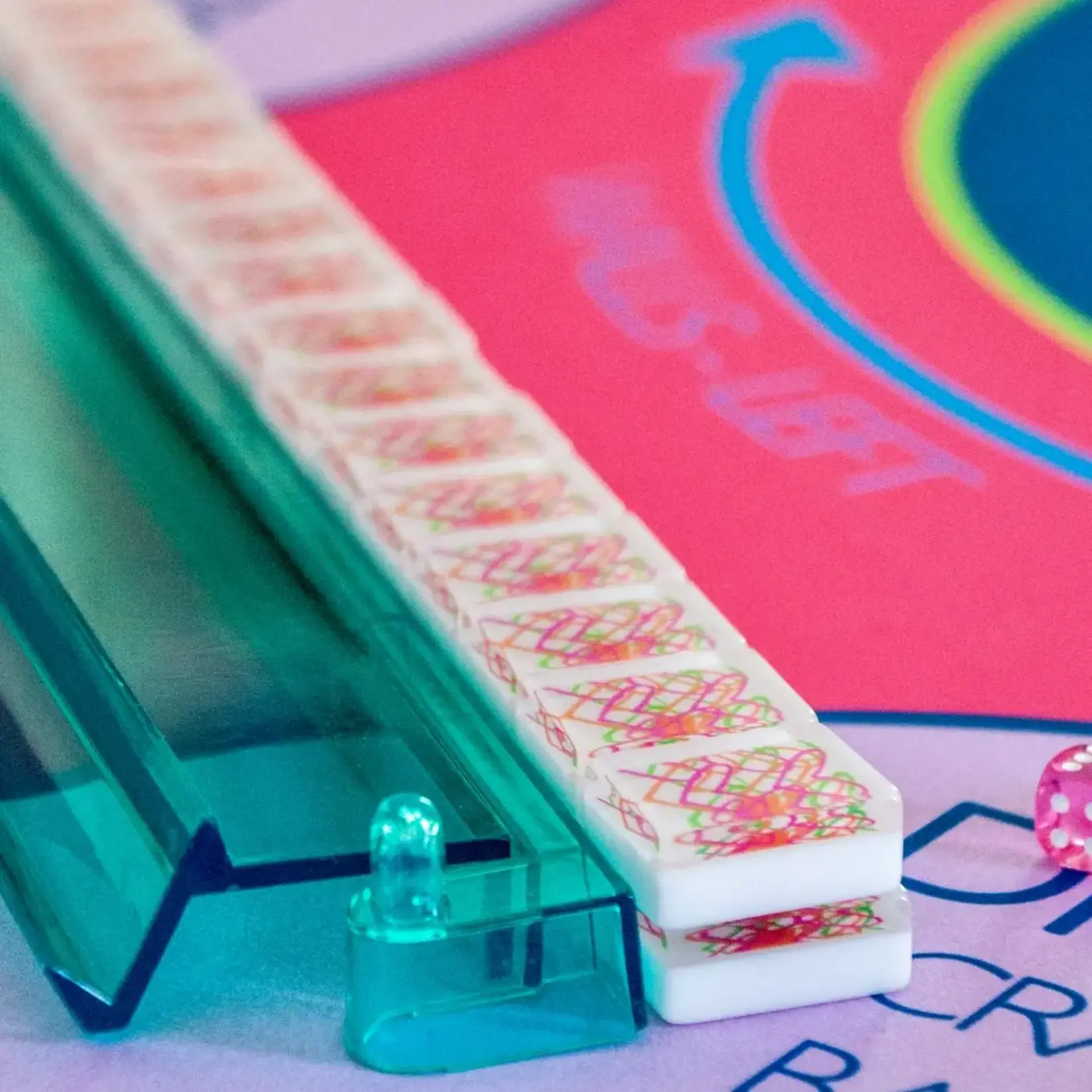 Oh My Mahjong Multicolor Acrylic Rack and Pusher Set