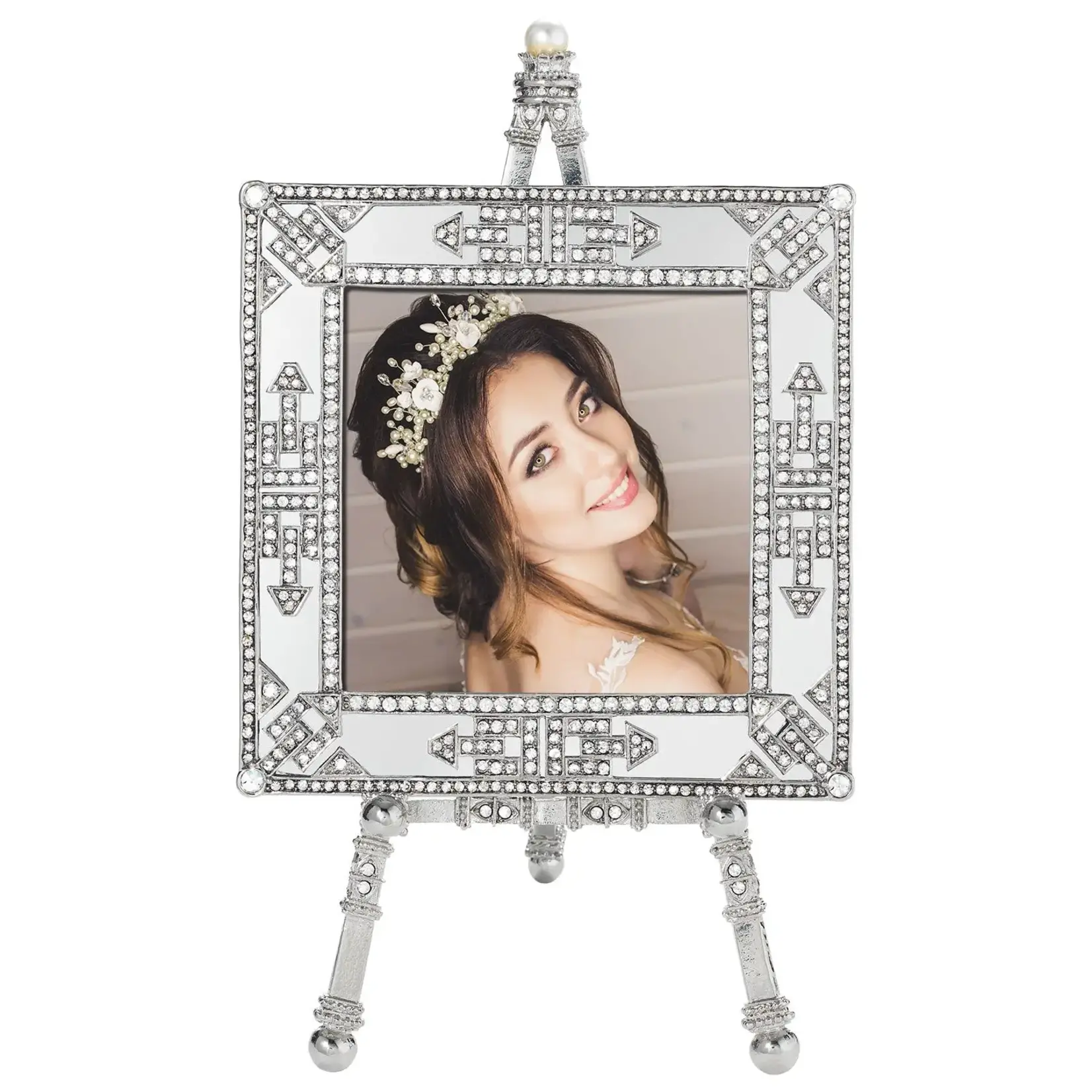Olivia Riegel Deco Mirror 3.5" x 3.5" Frame on Easel Silver