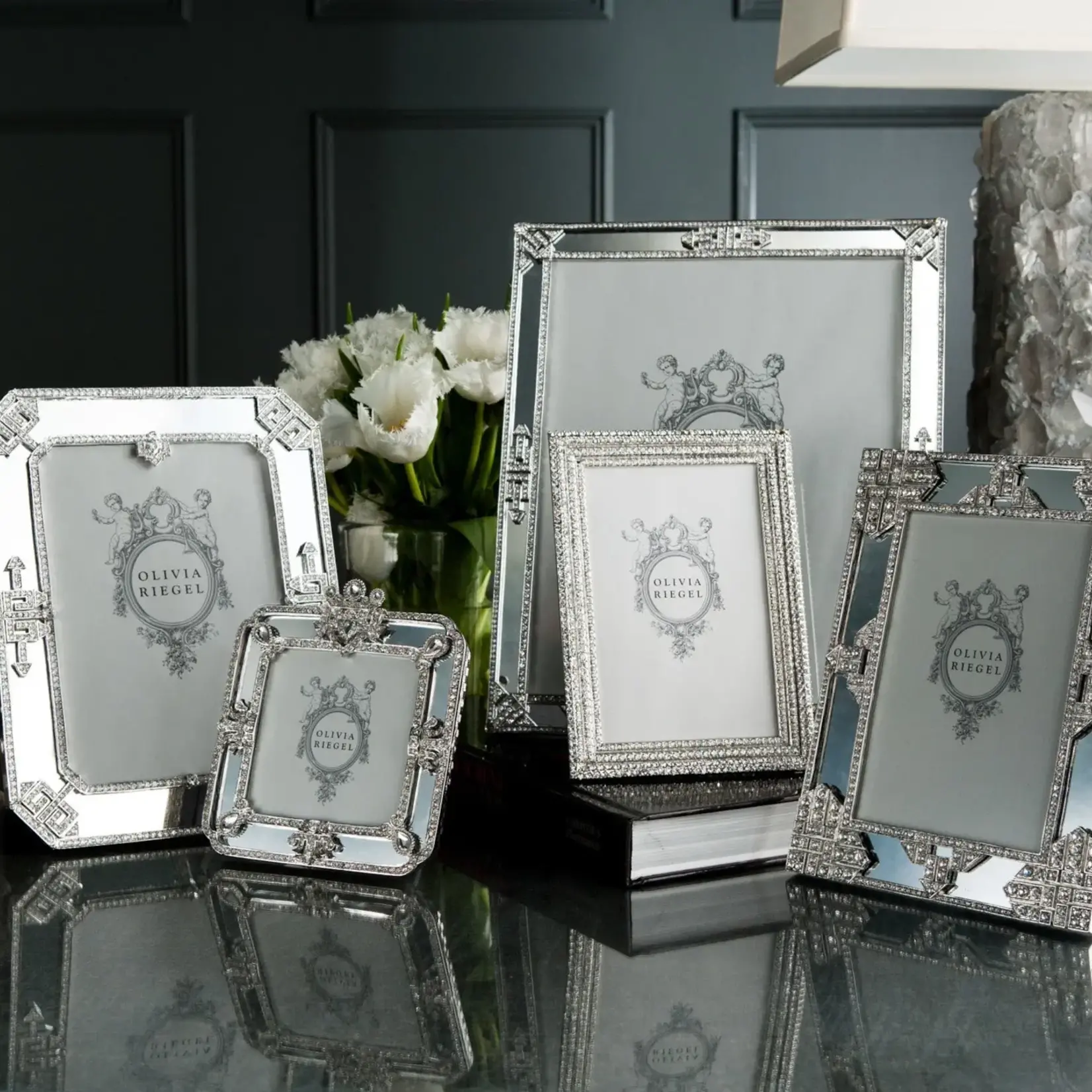 Olivia Riegel Deco Mirror 5" x 7" Frame Silver