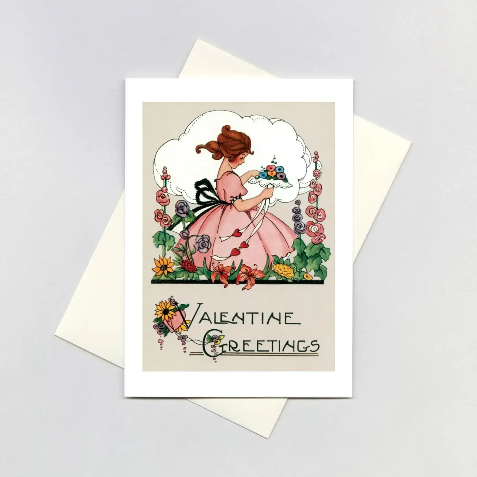 Rifle Paper Company Little Girl With Lacy Bouquet - Valentine's Day Card