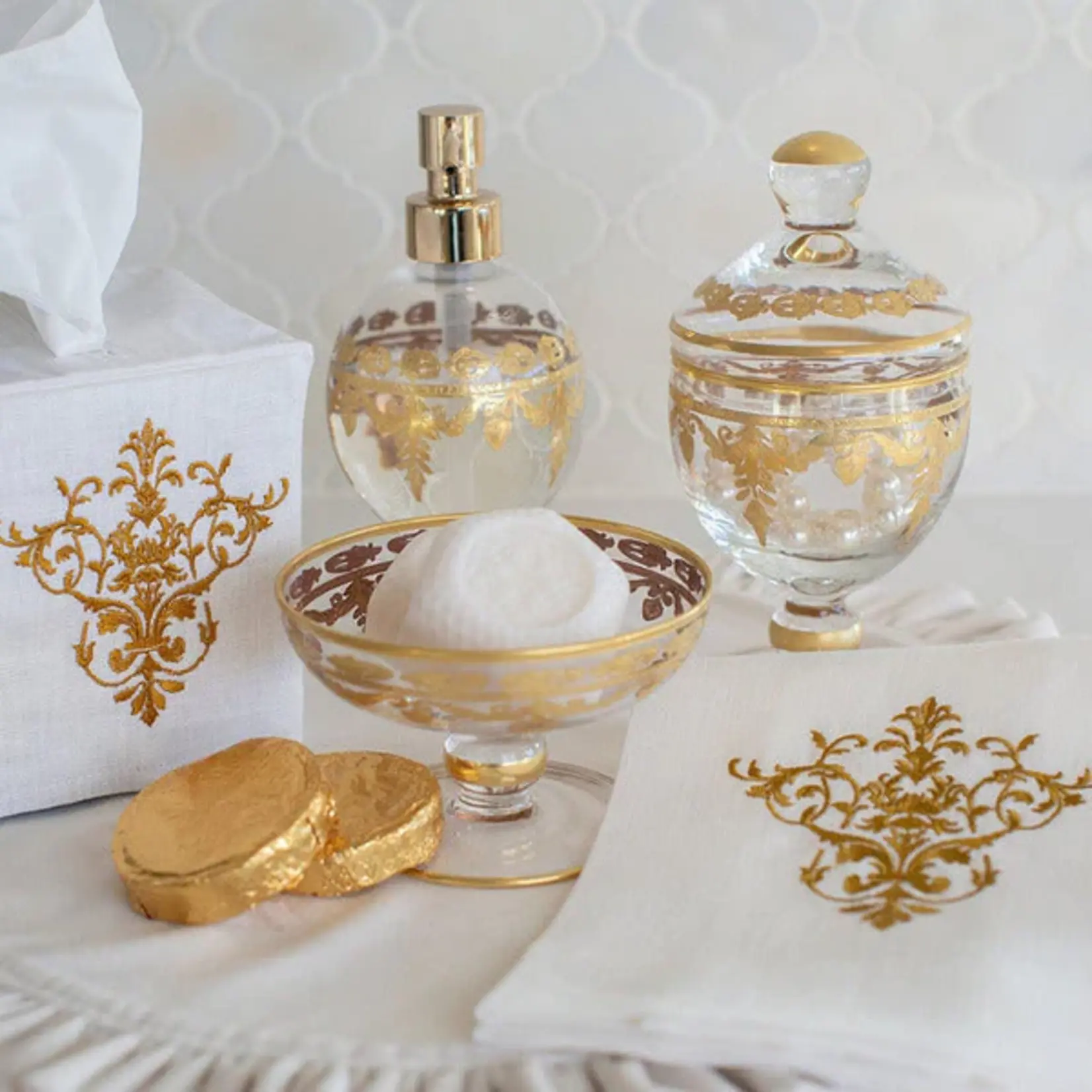 Arte Italica Vetro Gold Baroque Canister with Lid