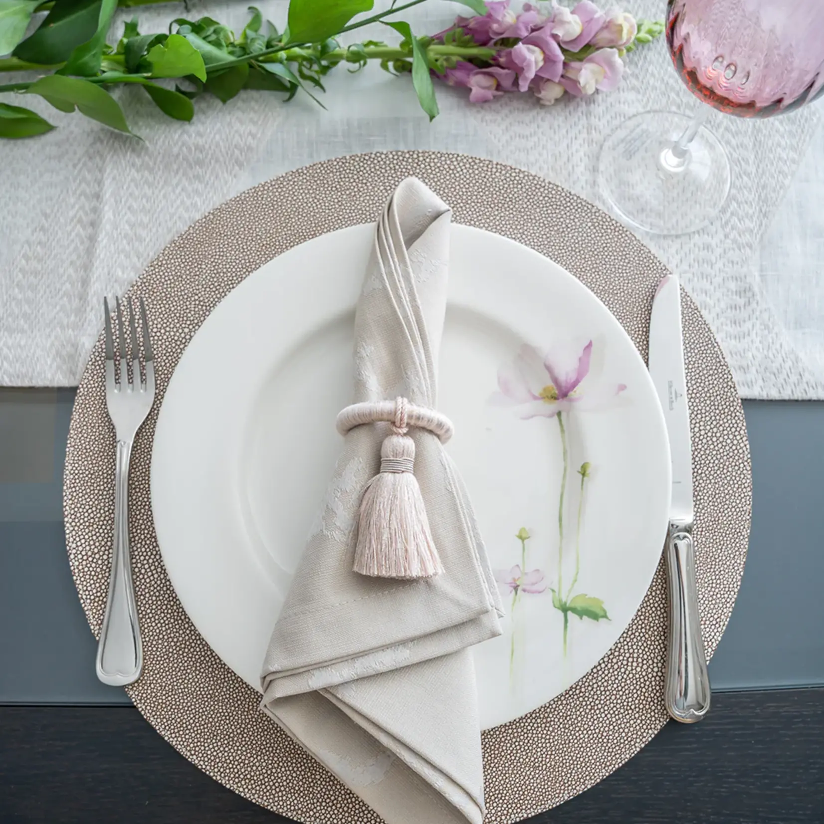 Mode Living Fez Napkin Rings Grey/Blush Set of 4