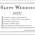 Quiplip Happy Wedding IOU Card