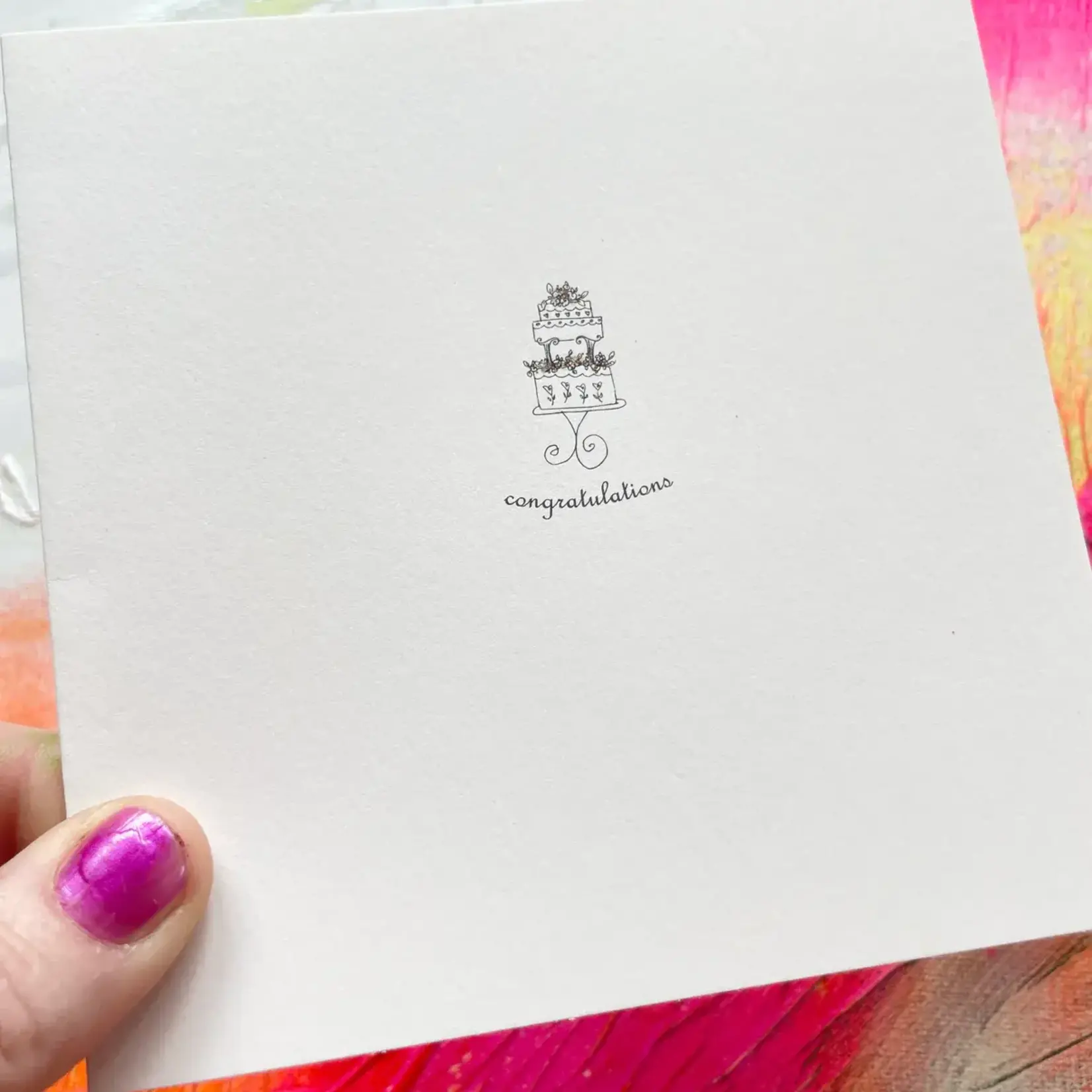 Jenny Sweeney Designs Congratulations Glitter Cake Card