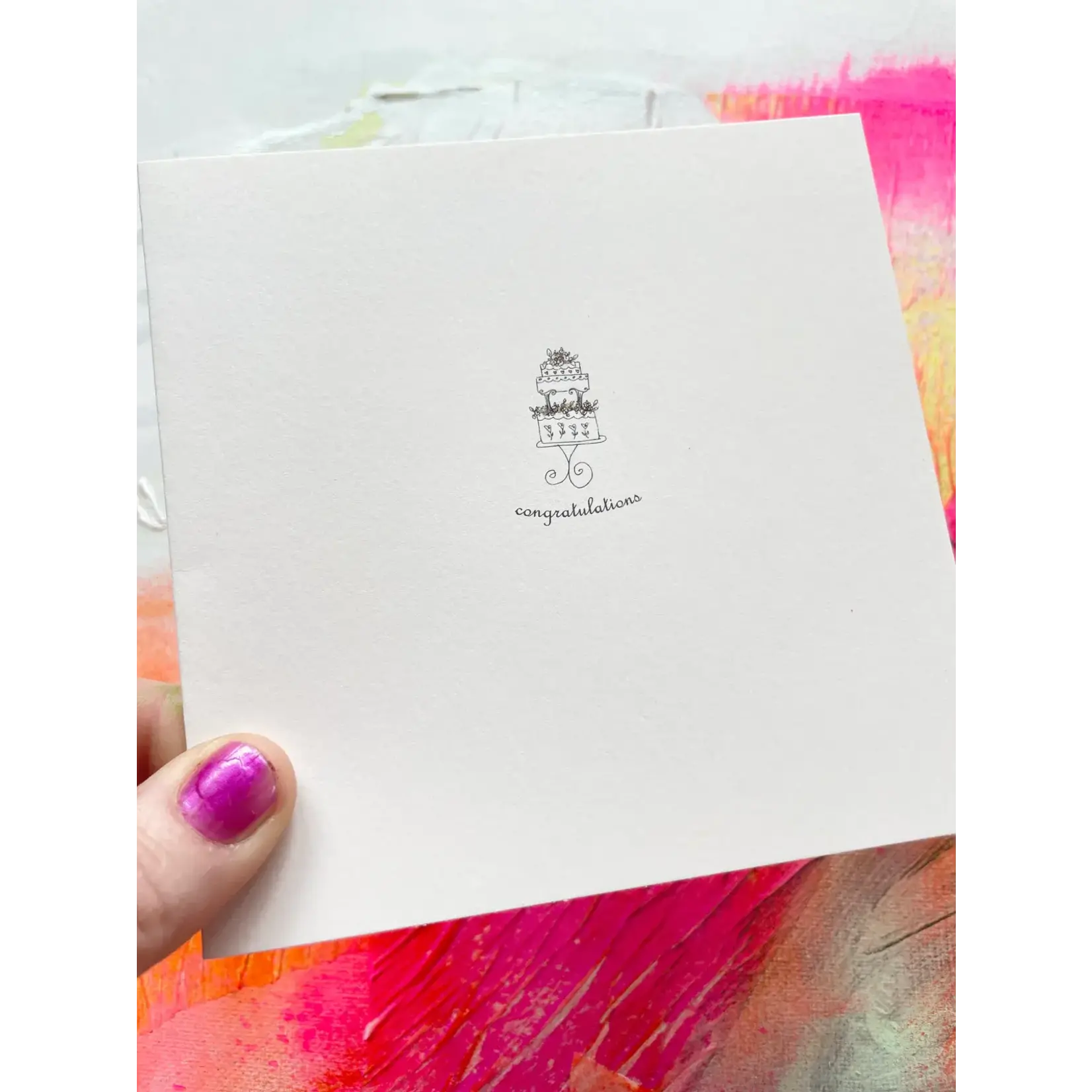 Jenny Sweeney Designs Congratulations Glitter Cake Card