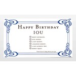 Quiplip Happy Birthday IOU - Blue