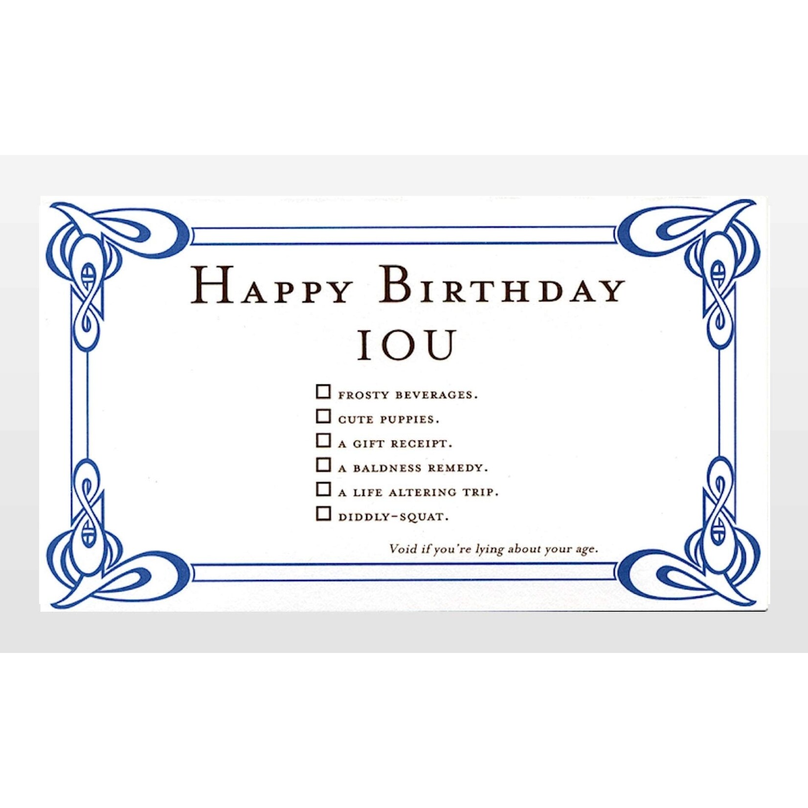 Quiplip Happy Birthday IOU - Blue