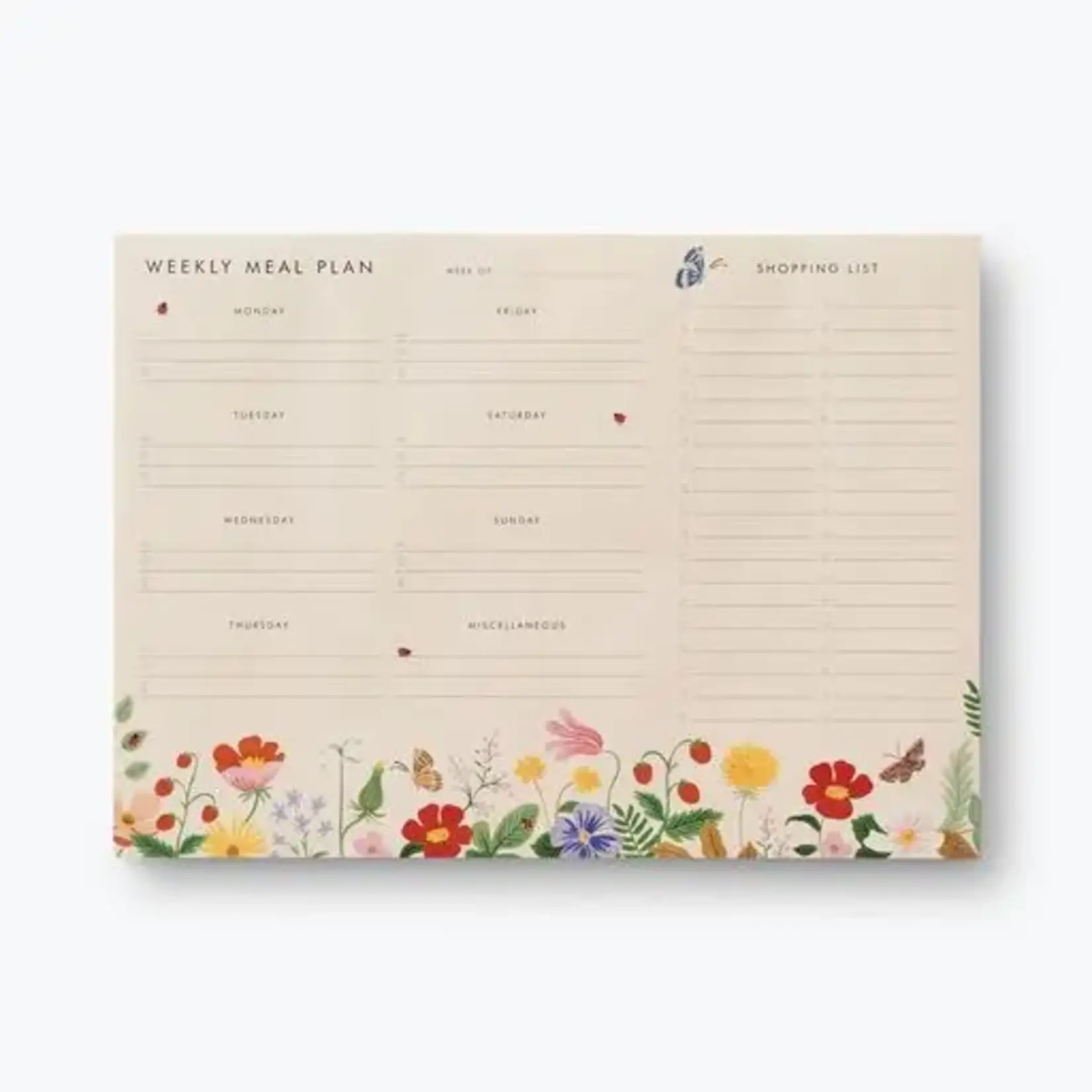 Rifle Paper Company Strawberry Fields Meal Planner Notepad