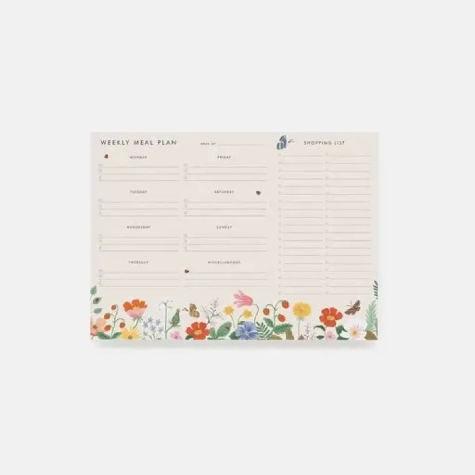 Rifle Paper Company Strawberry Fields Meal Planner Notepad