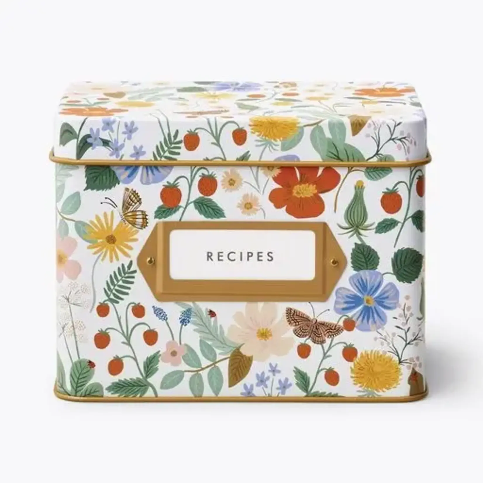 Rifle Paper Company Strawberry Fields Tin Recipe Box
