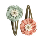Maileg USA Mini Flower Hair Clips - 2 Pack (Rose/Green)