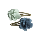 Maileg USA Fluffy Flower Hair Clips 2 Pack ( Blue/Green)