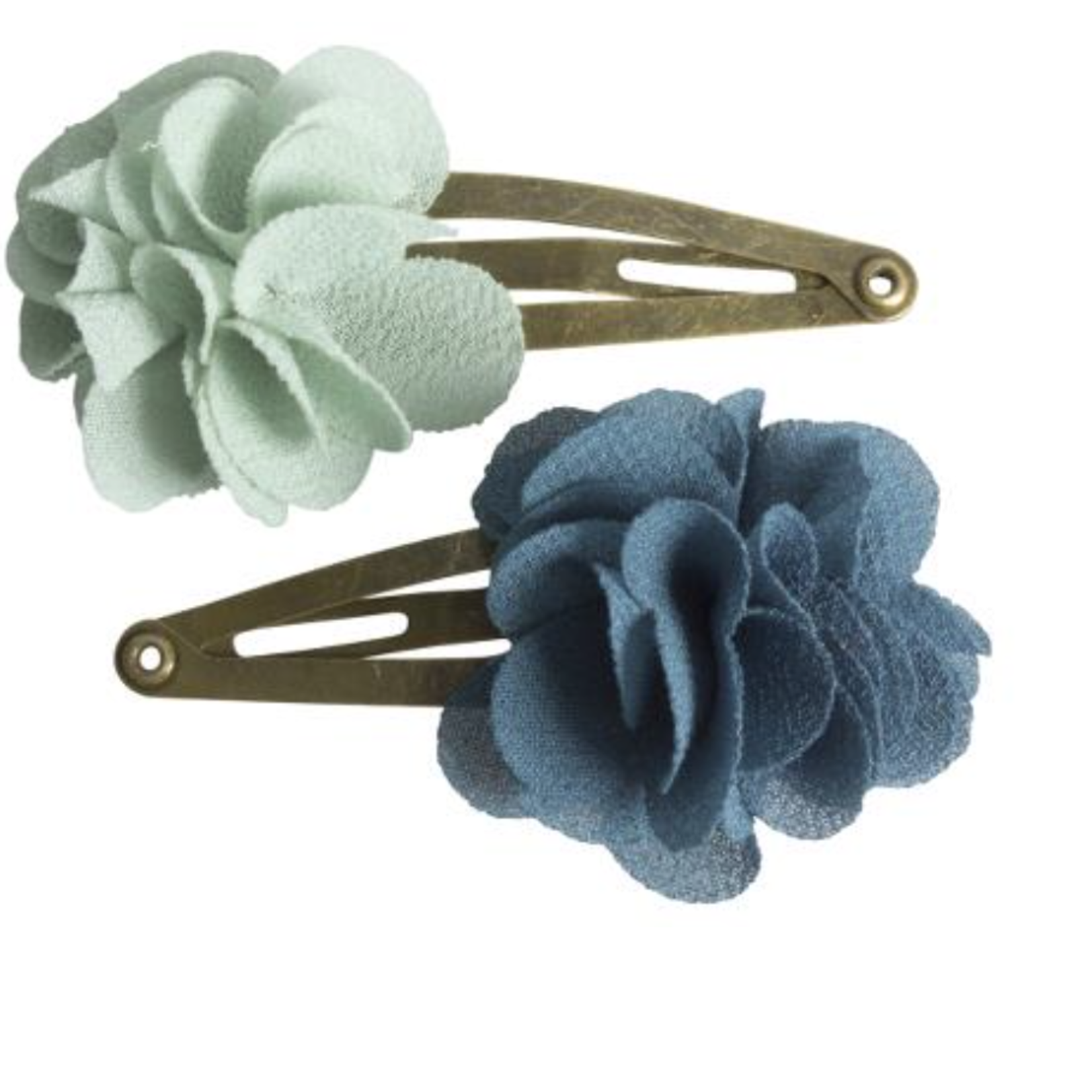 Maileg USA Fluffy Flower Hair Clips 2 Pack ( Blue/Green)