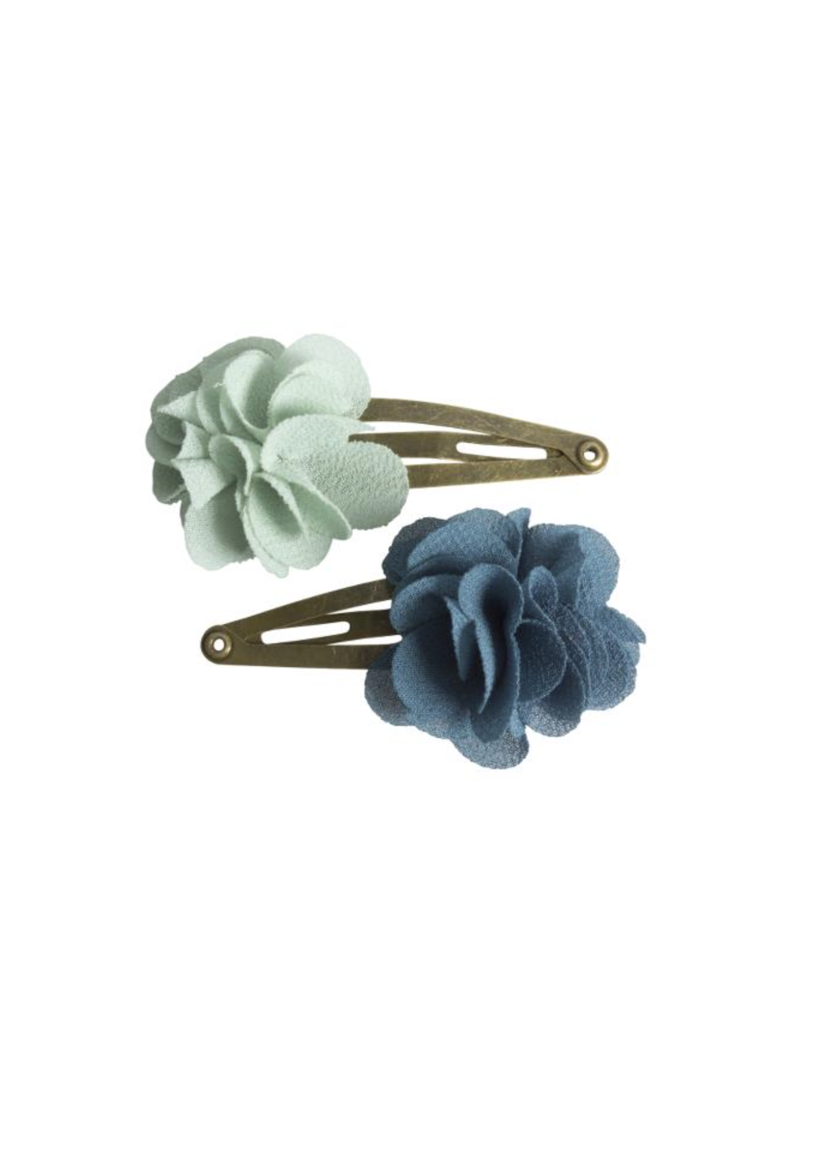 Maileg USA Fluffy Flower Hair Clips 2 Pack ( Blue/Green)