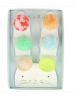 Meri Meri Neon Pompom Hair Ties - Pack of 6