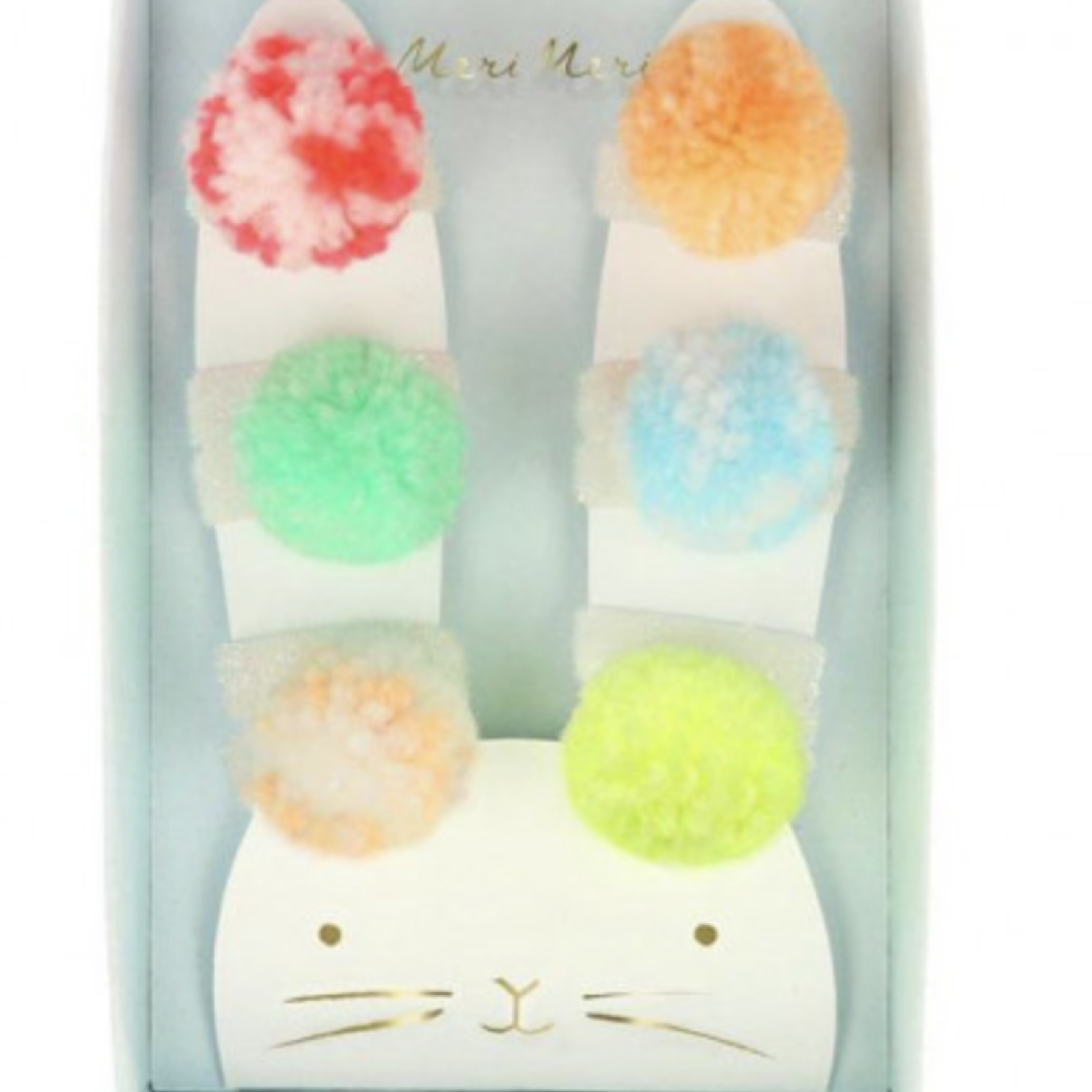 Meri Meri Neon Pompom Hair Ties - Pack of 6