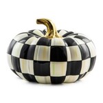 MacKenzie-Childs Courtly Check Squashed Glossy Pumpkin - Medium